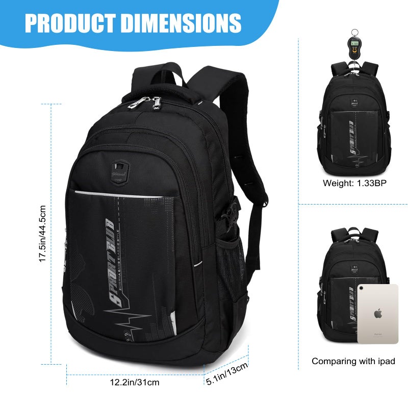 goldwheat Backpack For Teen Boys, Lightweight Water-resistant Boys Bookbag Laptop Backpack Casual Travel Daypack - Image 3